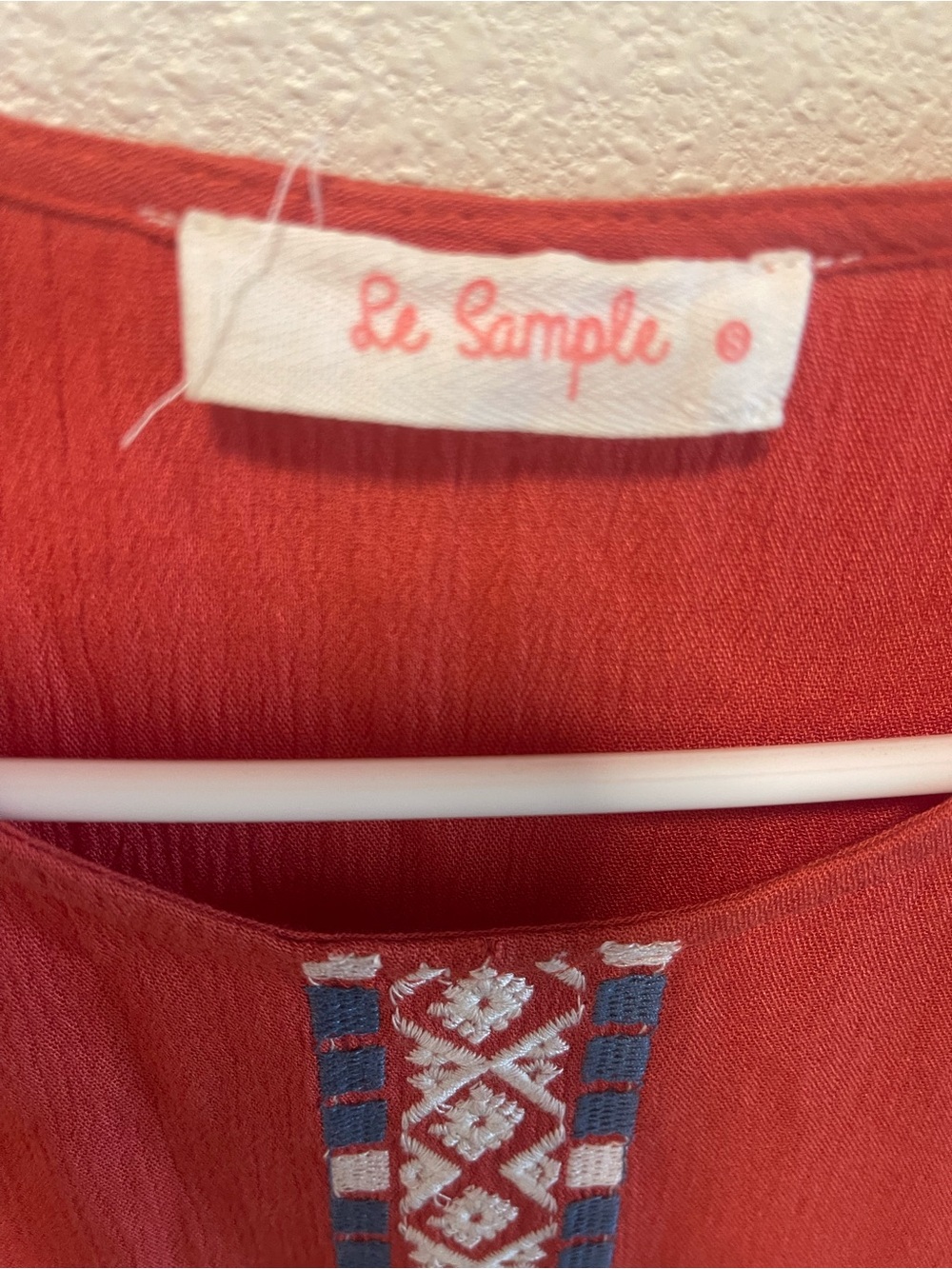 Simple Rust Red Embroidered Swing Tank - Picture 5 of 6